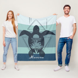Moderne geometrische Schildkröte Personalisiert Fleecedecke