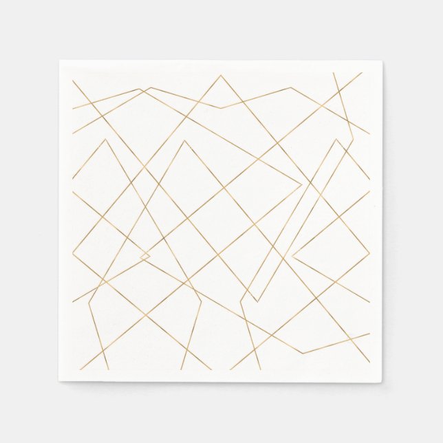 Moderne geometrische Schlaganfälle Abstraktes Desi Serviette (Vorderseite)