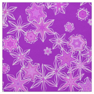 Moderne geometrische Schneeflocken, Amethyst Lila Stoff