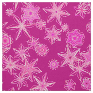 Moderne geometrische Schneeflocken, tiefes Fuchsie Stoff