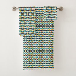 moderne geometrische Schrägstreifenmuster Badhandtuch Set
