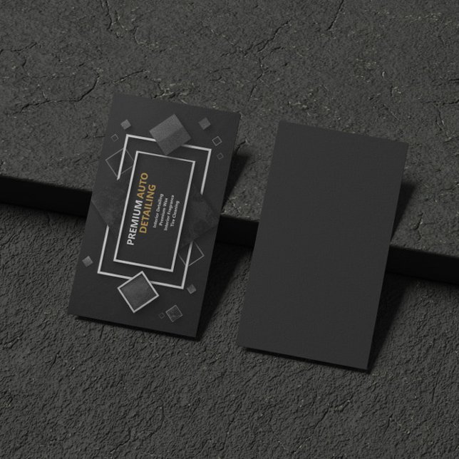 Moderne geometrische Schwarz-Silber-Visitenkarte Visitenkarte (Von Creator hochgeladen)