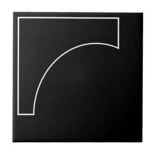 Moderne geometrische Schwarz-Weiß-Kunst Fliese