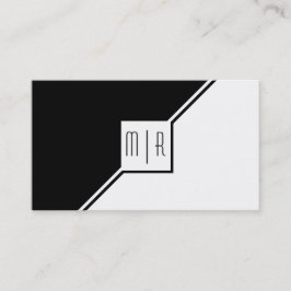 Moderne geometrische Schwarz-Weiß-Monogramm Visitenkarte