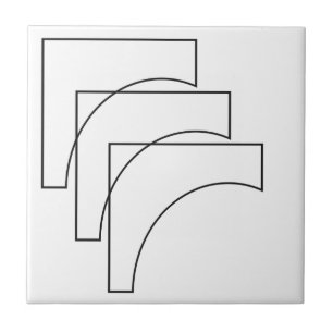Moderne geometrische Schwarz-Weiß-Muster Fliese
