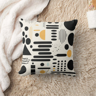 Moderne geometrische schwarze und goldene abstrakt kissen