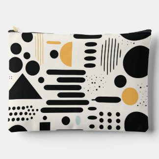Moderne geometrische schwarze und goldene abstrakt zubehörtasche