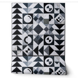 Moderne geometrische schwarze weiße graue Textur Tapete