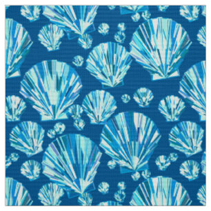 Moderne geometrische Seashells, Marine, Aqua und Stoff