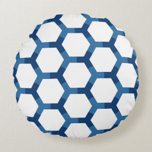 Moderne geometrische Sechseckmuster Rundes Kissen