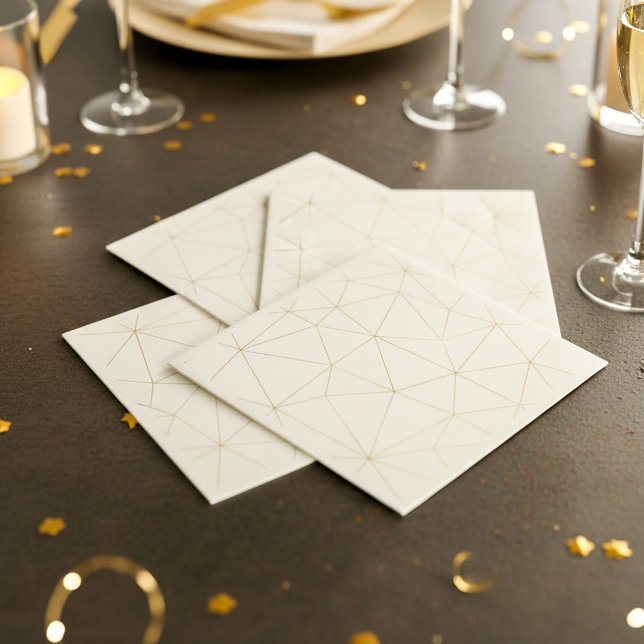 Moderne, geometrische Serviette (Modern gold geometric napkin.)