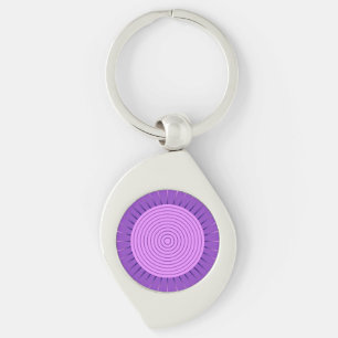 Moderne geometrische Sonne - Amethyst Purpur Schlüsselanhänger