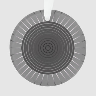 Moderne geometrische Sonneburst - dunkles Hämatitg Ornament