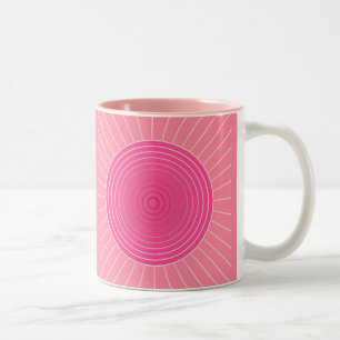 Moderne geometrische Sonneburst - Schattierungen v Zweifarbige Tasse