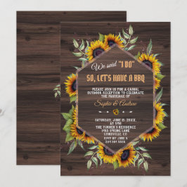 Moderne geometrische Sonnenblumen Holz ich mache G Einladung
