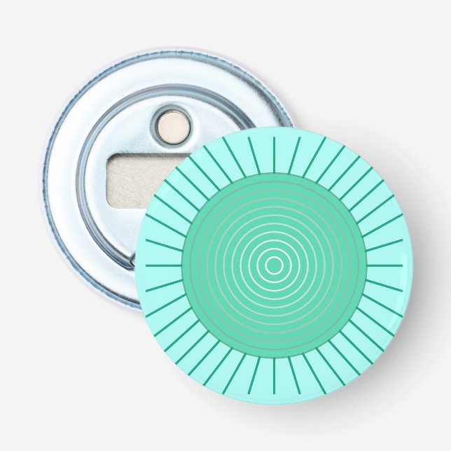 Moderne geometrische Sonnenbrille - Aqua und Meere Flaschenöffner (Vorderseite)