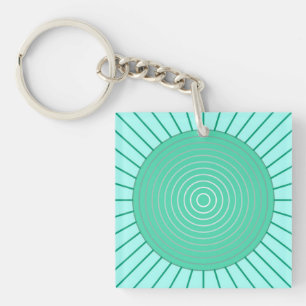 Moderne geometrische Sonnenbrille - Aqua und Meere Schlüsselanhänger
