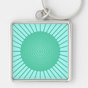 Moderne geometrische Sonnenbrille - Aqua und Meere Schlüsselanhänger
