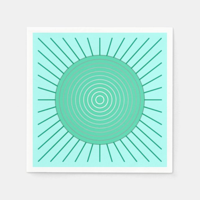 Moderne geometrische Sonnenbrille - Aqua und Meere Serviette (Vorderseite)