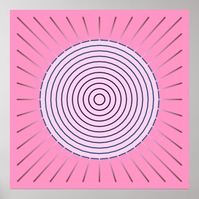 Moderne geometrische Sonnenbrille - Pink-Farbtöne Poster (Vorne)