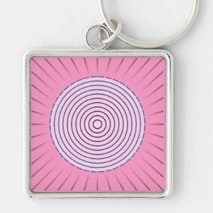 Moderne geometrische Sonnenbrille - Pink-Farbtöne Schlüsselanhänger