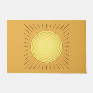 Moderne geometrische Sonnenbrille, Senf Gold / Gel Fußmatte