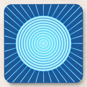 Moderne geometrische Sonnenburst - Cobalt Blue und Untersetzer