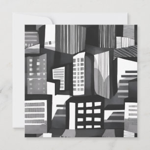 Moderne geometrische Stadt Schwarz-Weiß-Karte