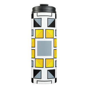 Moderne geometrische Steppdeckenmuster-Kunst Thermosbecher