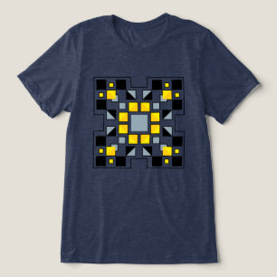 Moderne geometrische Steppdeckenmuster-Kunst  Tri-Blend Shirt
