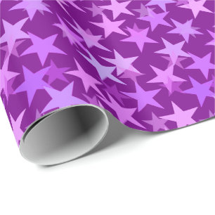 Moderne geometrische Sterne, Amethyst Lila und Orc Geschenkpapier