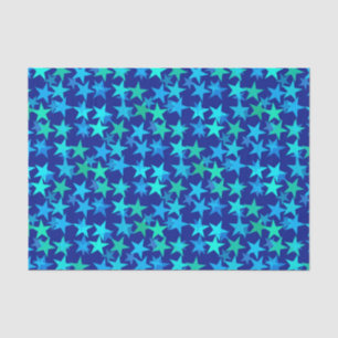 Moderne geometrische Sterne, Kobalt Blau und Türki Seidenpapier