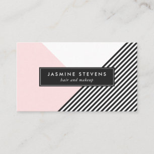 Moderne geometrische Streifen Muster rosa Farbe Bl Visitenkarte