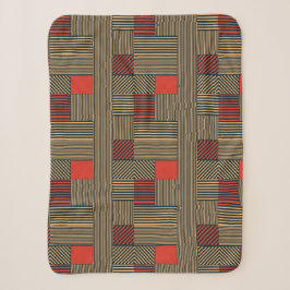 Moderne geometrische Streifenmuster in Rot und Bei Sherpadecke