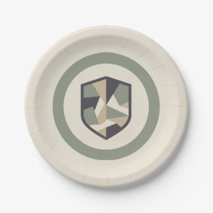 Moderne geometrische Tarnung Militär-Party-Teller Pappteller