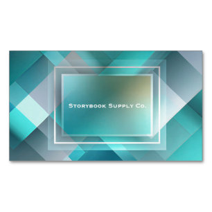 Moderne geometrische Teal-Abstraktion geschichtet Magnetische Visitenkarte