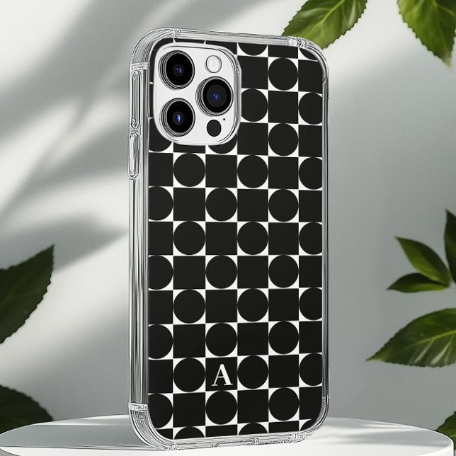 Moderne geometrische Trendy Monogram iPhone 16 Hülle (Von Creator hochgeladen)