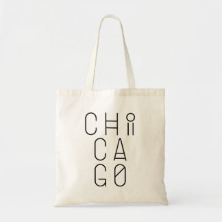 Moderne geometrische Typografie Chicagos Tragetasche