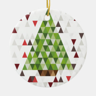 Moderne geometrische Weihnachtsbaum-Kunst Keramikornament