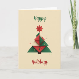 Moderne geometrische Weihnachtsbaumkarte  Feiertagskarte