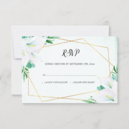 Moderne geometrische White Calla Lily Floral Weddi RSVP Karte