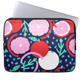 Moderne geometrische Zitrusfrucht Mitternachtsmark Laptopschutzhülle