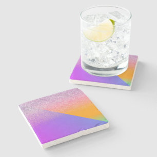 Moderne geometrische Zweiton-Ombre-Dreieck-Glitter Steinuntersetzer