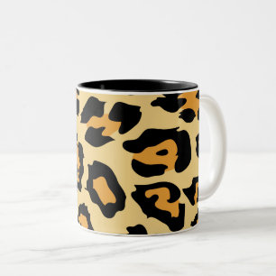 Moderne Gepardenflecken-Muster Zweifarbige Tasse