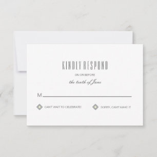 Moderne, gepolsterte Muster-Antwortkarte RSVP Karte