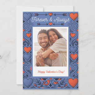Moderne gepunktete Herzen Valentinstag  Feiertagskarte