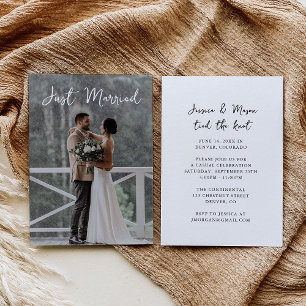 Moderne 'Gerade Geheiratet'-Foto-Elopement-Ankündi Einladung