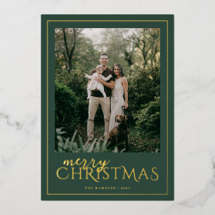 Moderne gerahmte Frohe Weihnachten-Foto-Collage Folien Feiertagskarte