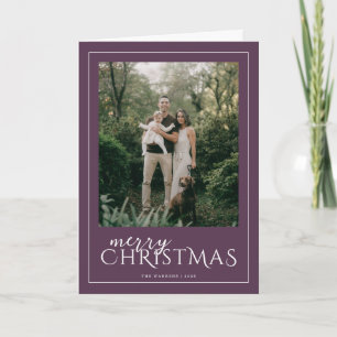 Moderne gerahmte Frohe Weihnachten Foto Pflaume