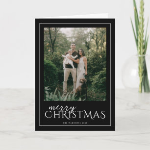 Moderne gerahmte Frohe Weihnachten Foto Schwarz